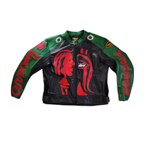 Load image into Gallery viewer, BLACK PICASSO X VANSON | LEATHER JACKET | BLACK / RED / GREEN