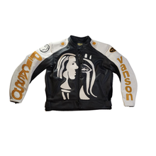 Load image into Gallery viewer, BLACK PICASSO X VANSON | LEATHER JACKET | WHITE / BLACK / GOLD