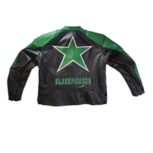 Load image into Gallery viewer, BLACK PICASSO X VANSON | LEATHER JACKET | BLACK / RED / GREEN
